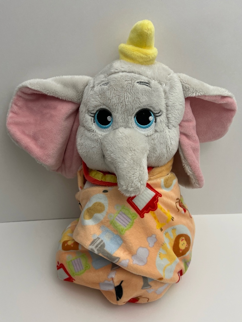 Disney Babies Dumbo Plush w/ Peanuts Baby Blanket Pouch Disney Parks Elephant
